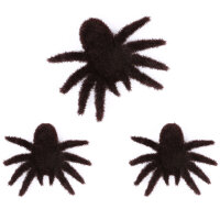 Set mit 3 haarigen Halloween Spinnen