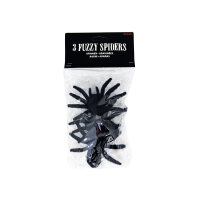 Set mit 3 haarigen Halloween Spinnen