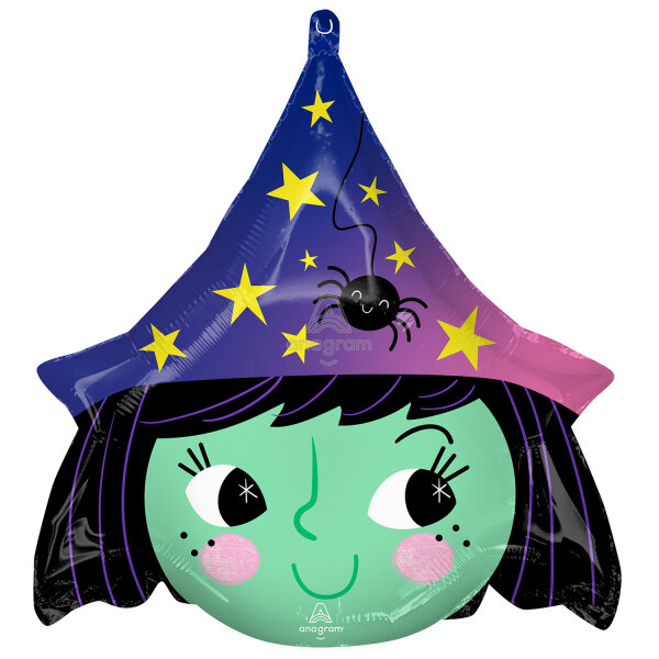 Halloween Folienballon kleine Hexe