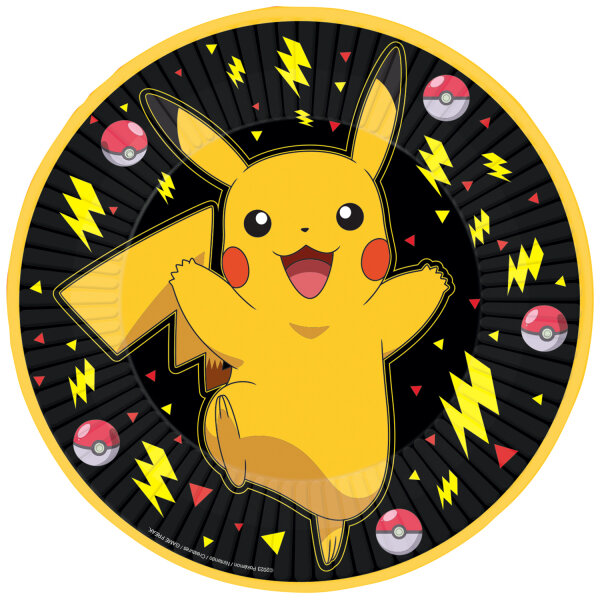 8 Pokémon Party Teller 23 cm Pokemon schwarz