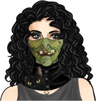 Halloween Hexe Schal als Nackenwärmer