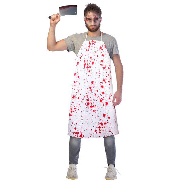 Halloween Horror Schürze als Schlachter mit Blutflecken