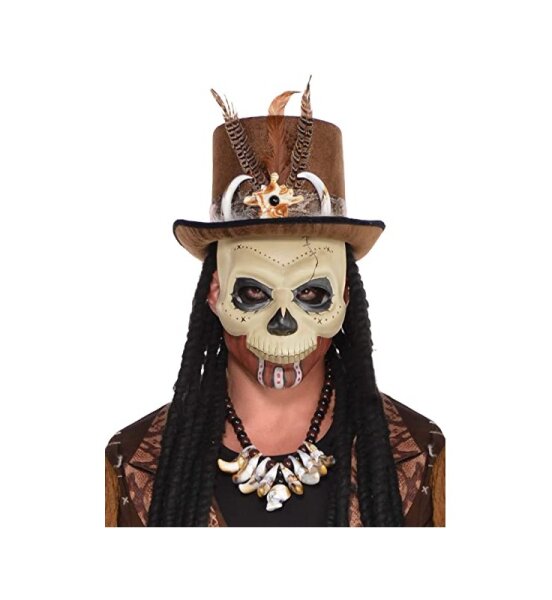 Halloween Maske Voodoo Totenkopf oder Medizinmann