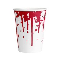 8 Halloween Becher 250 ml mit Blut