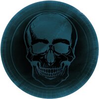 8 Halloween Papp Teller Ø 23 cm Totenkopf