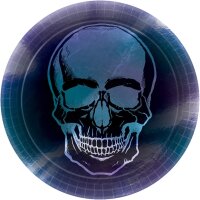 8 Halloween Papp Teller Ø 23 cm Totenkopf