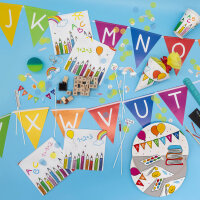 8 ABC Party Teller 23 cm zum Schulanfang