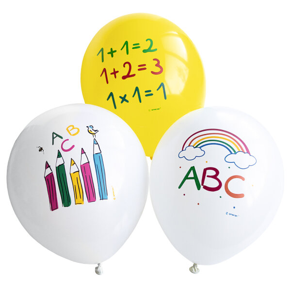 Set aus 6 ABC Ballons zur Einschulung