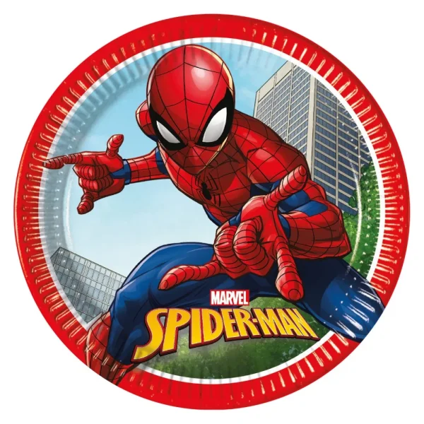 8 Spider-Man Party Teller 23 cm für die Spiderman Party