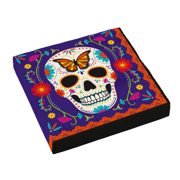 20 Halloween Servietten Day of the Dead bunt