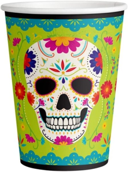 8 Halloween Becher 250 ml Day of the Dead