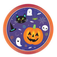 8 Halloween Papp Teller Ø 23 cm mit freundlichen...