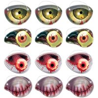 12 Zombie Augenklappen für Halloween
