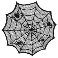 4 Halloween Platzdecken als Spinnennetz
