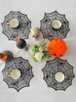 4 Halloween Platzdecken als Spinnennetz