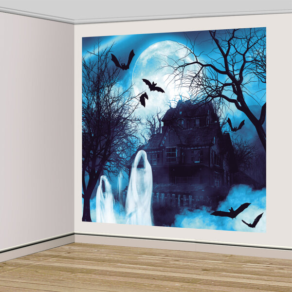 Halloween Scene Setter Wandfolie verlassenes Haus