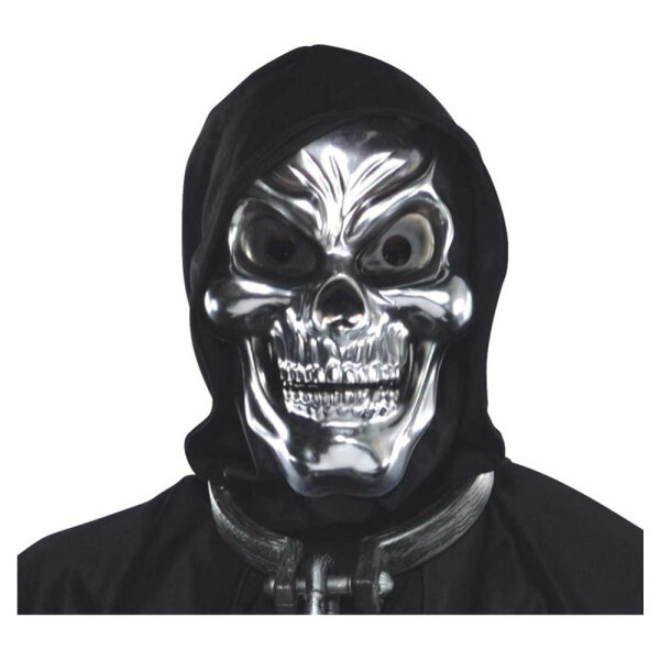 Halloween Totenkopf Maske in silber