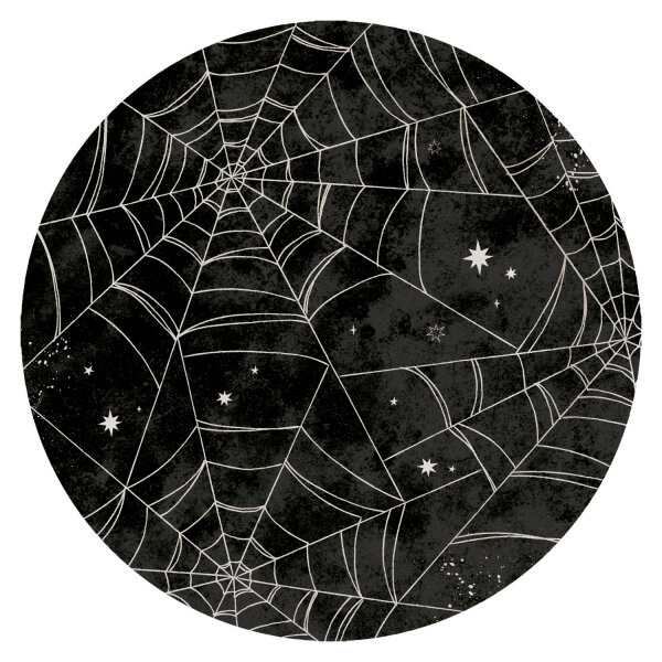 8 Halloween Papp Teller Ø 23 cm Spinnennetz