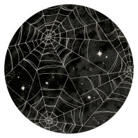 8 Halloween Papp Teller Ø 23 cm Spinnennetz