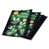 4 Bögen mit nachtleuchtenden Halloween Aufklebern