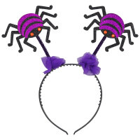 Haarreif mit zwei Spinnen zu Halloween Unisize