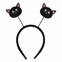Haarreif mit zwei schwarzen Katzen zu Halloween Unisize