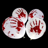 4 LED Luftballons blutige Abdrücke zu Halloween