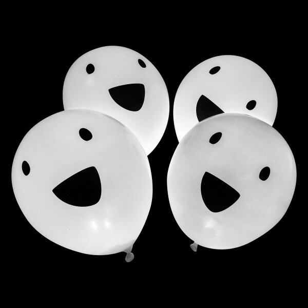 4 LED Luftballons lächelnde Geister zu Halloween