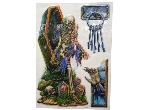 Halloween Deko 3D Set lebendes Skelett