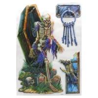Halloween Deko 3D Set lebendes Skelett