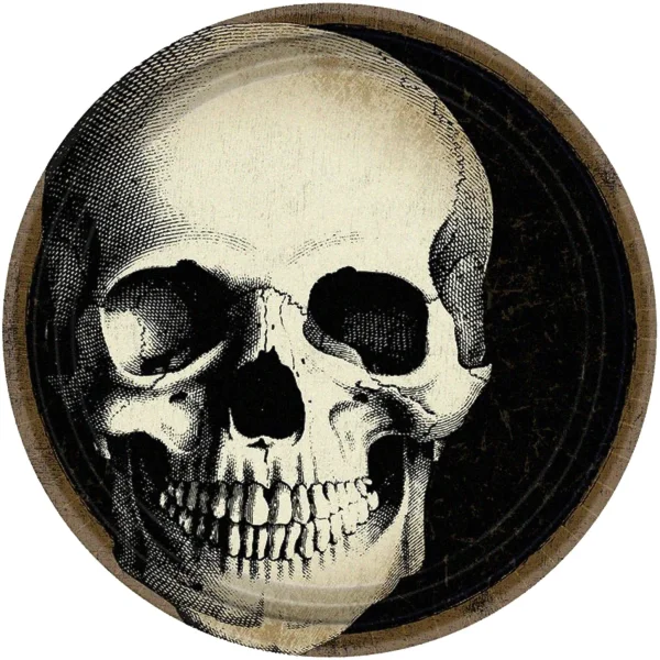 10 Halloween Papp Teller Ø 23 cm mit Totenkopf