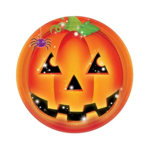 8 Kübis oder Halloween Papp Teller Ø 23 cm