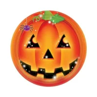 8 Kübis oder Halloween Papp Teller Ø 23 cm