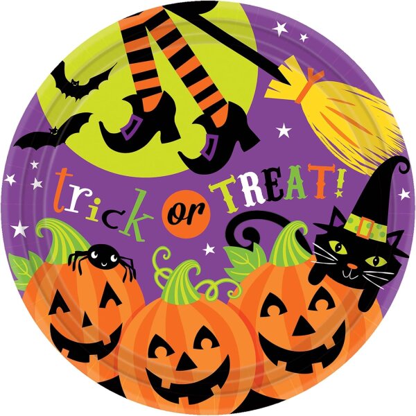8 trick or treat Halloween Papp Teller Ø 23 cm