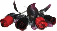 4 Rosen zu Halloween in schwarz und rot