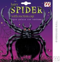 Halloween Deko Spinne mit Haaren und Saugnapf