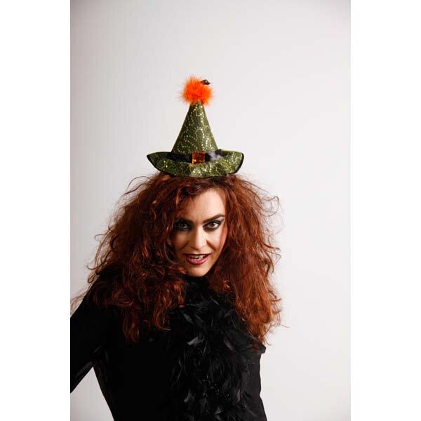 Folat 23858 Hexen-Tiara Mit Hut – Schwarz-Lila Halloween-Kopfschmuck Für Mottoparty