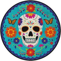 8 Halloween Papp Teller Ø 23 cm Day of the Dead bunt