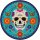 8 Halloween Papp Teller Ø 23 cm Day of the Dead bunt