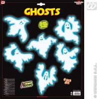 6 Halloween Deko Geister Glow in the Dark