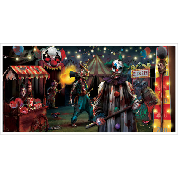 Halloween Scene Setter Wandfolie Horror Zirkus 85x165cm