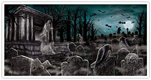 Halloween Scene Setter Wandfolie verlassener Friedhof 85x165cm