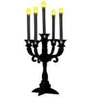 2 elektrische Tafelkerzen in schwarz zu Halloween