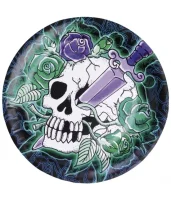 8 Halloween Papp Teller Ø 23 cm Totenkopf
