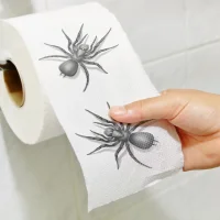 Halloween Scherzartikel Toilettenpapier mit Spinnen