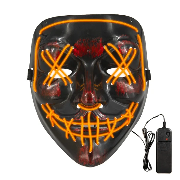 Leuchtende Purge Maske orange Clown
