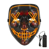 Leuchtende Purge Maske orange Clown