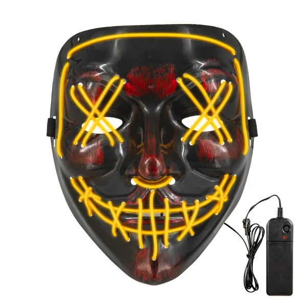 Leuchtende Purge Maske gelb Clown