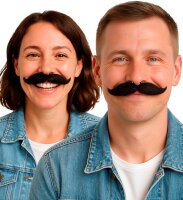 Schnurrbart schwarz modellierbar für verschiedene Bärte