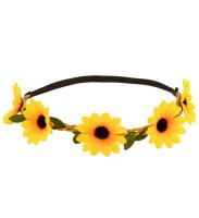 Blumen Haarband für Damen und Hippies mit Sonnenblumen